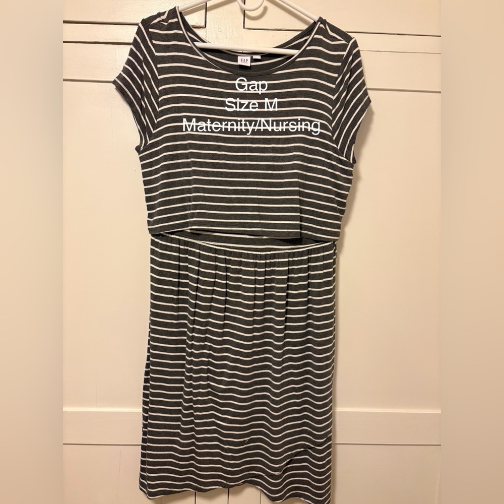 Gap Maternity Stripe Layered Nursing T-Shirt Dress